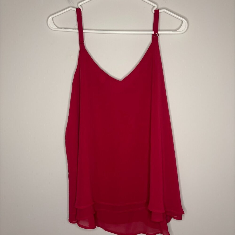 TORRID Camisole Blouse Womens 00 Red Adjustable Straps Flowy